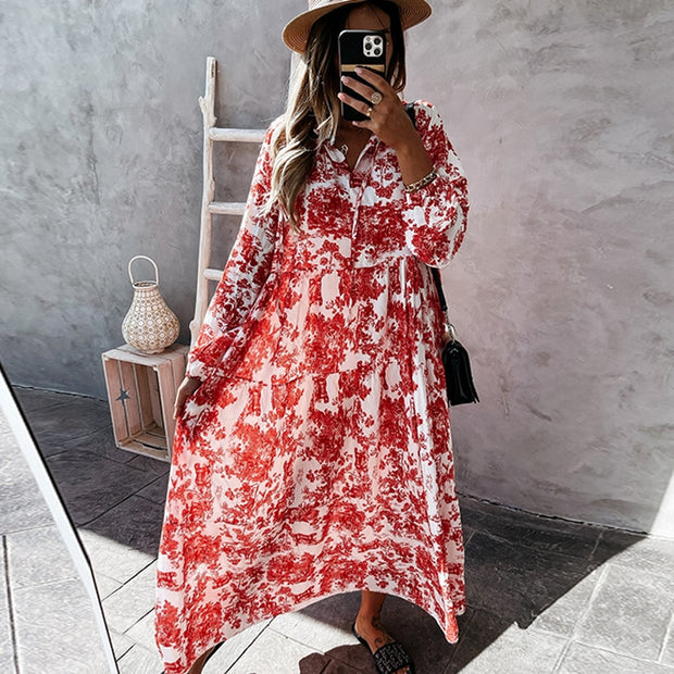 "Rita" Designer-Kleid mit Blumendruck